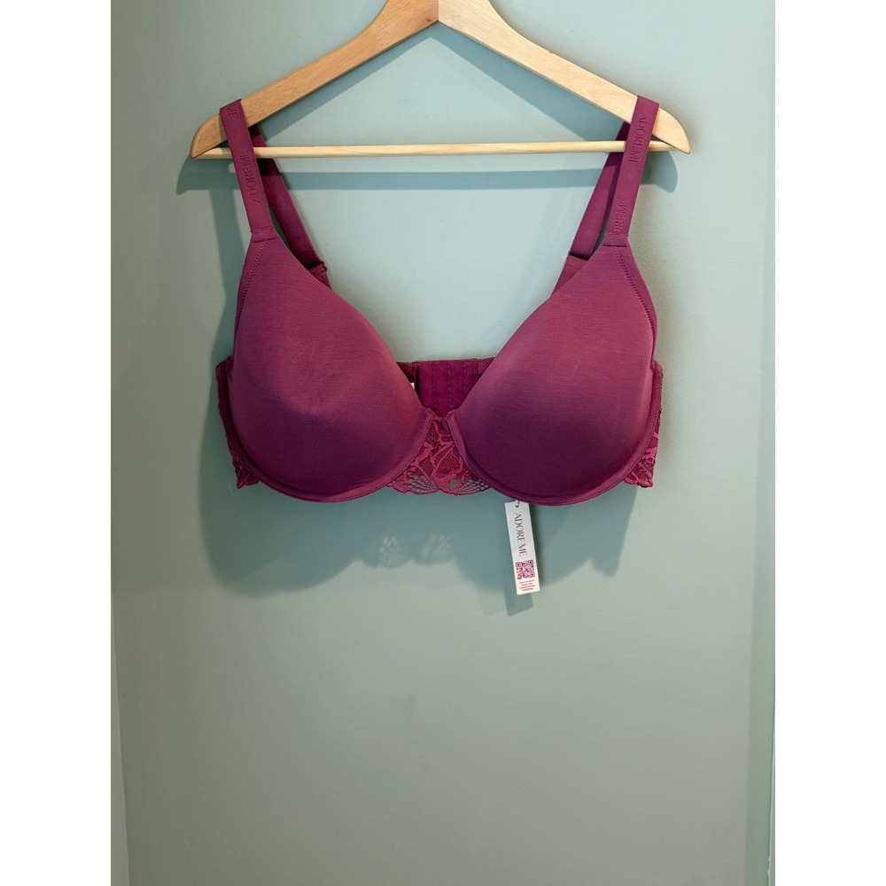 Adore Me Bogdana Contour Underwire Lace Bra Damson Purple 38G BOG-BR-13358-FUL